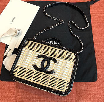 Chanel New Rattan Cowhide Makeup Bag