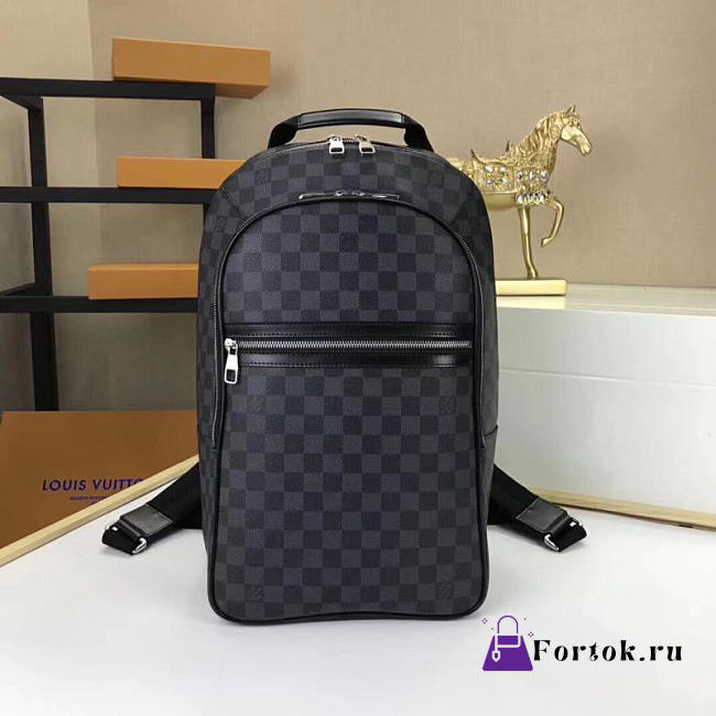 LOUIS VUITTON Grey Lattice Men's Backpack - 1