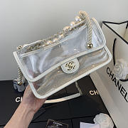 Chanel Transparent Ppearl Sand Bag White 25cm - 2