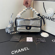 Chanel Transparent Pearl Sand Bag Black 25cm - 1