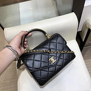Chanel Calfskin Handbag Shoulderbag Black 19cm - 4