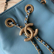 Chanel Pull Rope Bucket Bag Blue 22cm - 4