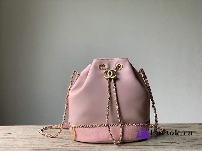 Chanel Pull Rope Bucket Bag Pink 22cm - 1