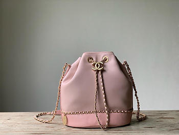 Chanel Pull Rope Bucket Bag Pink 22cm