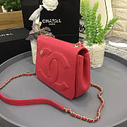 Chanel New Sheepskin Small Square Bag Red - 2