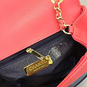 Chanel New Sheepskin Small Square Bag Red - 6