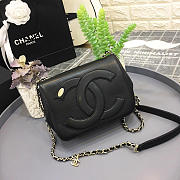 Chanel New Sheepskin Small Square Bag Black - 2