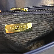 Chanel New Sheepskin Small Square Bag Dark Blue - 6