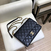 Chanel Flap Bag Pearl Lambskin Black AS0585 21cm  - 5