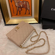 Chanel Flap Bag Pearl Lambskin Beige AS0585 21cm - 2
