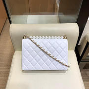 Chanel Flap Bag Pearl Lambskin White AS0585 21cm - 3