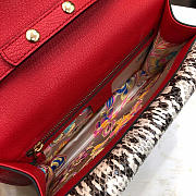 GUCCI Bamboo Handle Insect Printing Red - 4