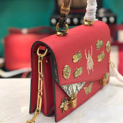 GUCCI Bamboo Handle Insect Printing Red - 6