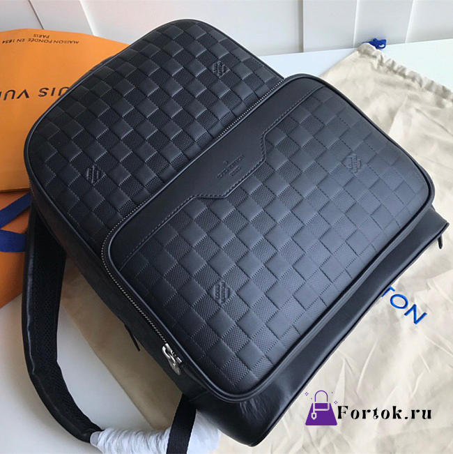 LOUIS VUITTON Cowhide Backpack N40094 Black 30cm - 1