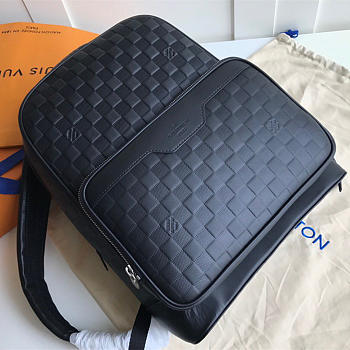 LOUIS VUITTON Cowhide Backpack N40094 Black 30cm