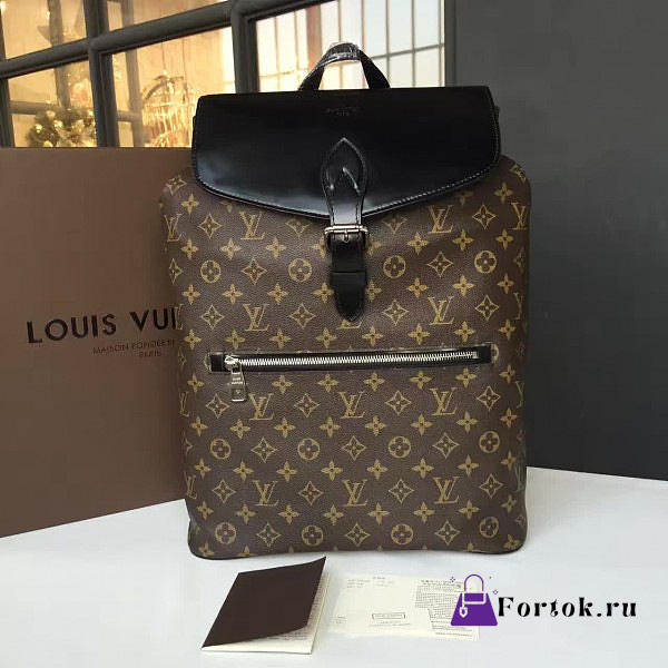 LV Palk Monogram Macassar Canvas Backpack M40637 Black - 1