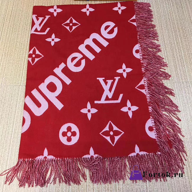 Louis Vuitton Supreme Scarf RED 3089 - 1