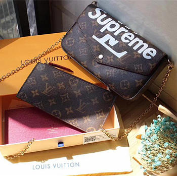 Louis Vuitton Supreme  Monogram Canvas Wallet Clutch Bag 61276