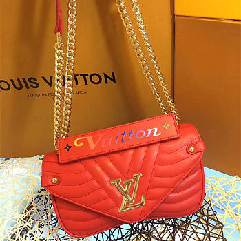 LOUIS VUITTON NEW WAVE CHAIN BAG MM RED M51943 25cm 