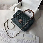 Chanel Flap Bag with Top Handle Mallard Green 21cm - 1