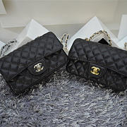 CHANEL Caviar Leather Flap Bag With Gold / Silver Hardware Black 20cm  - 1