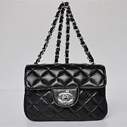 CHANEL Lambskin Leather Flap Bag With Silver Hardware Black 17.5cm - 1