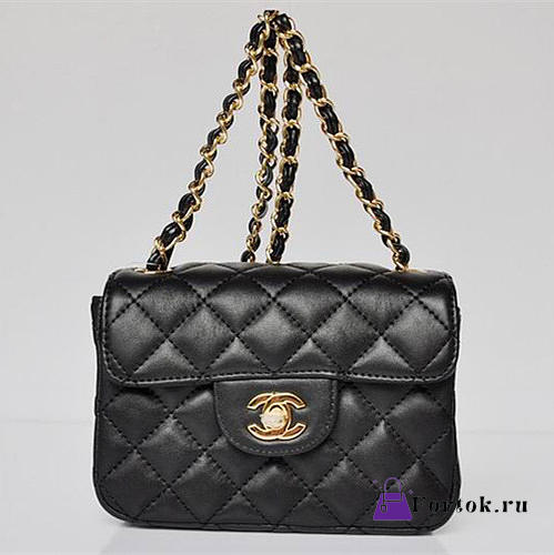 CHANEL Lambskin Leather Flap Bag With Gold Hardware Black - 1