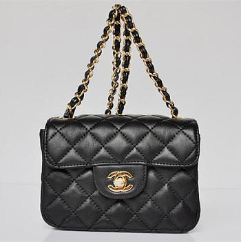 CHANEL Lambskin Leather Flap Bag With Gold Hardware Black