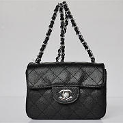 CHANEL Caviar Leather Flap Bag With Silver Hardware Black 17.5cm - 1