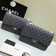 CHANEL Lambskin Leather Flap Bag Gold/Silver Grey 30cm  - 1