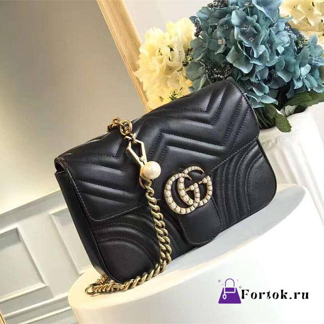 Gucci GG Leather Marmont Bag - 1