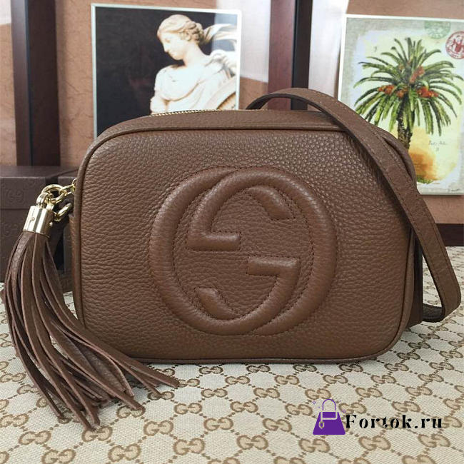 Gucci Soho Small Disco Leather Bag Brown 21cm - 1