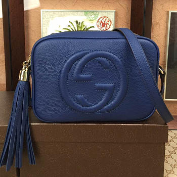 Gucci Soho Disco Leather Bag Navy Z2367 21cm