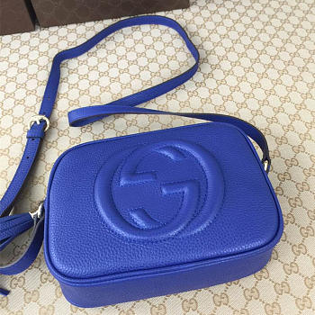 Gucci Soho Disco Leather Bag Blue Z2377 21cm