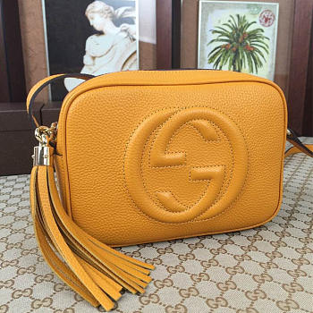 Gucci Soho Disco Leather Bag Yellow Z2382 21cm