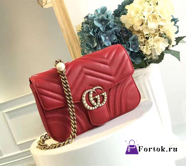 Gucci Marmont Bag Red 2639 21.5cm - 1