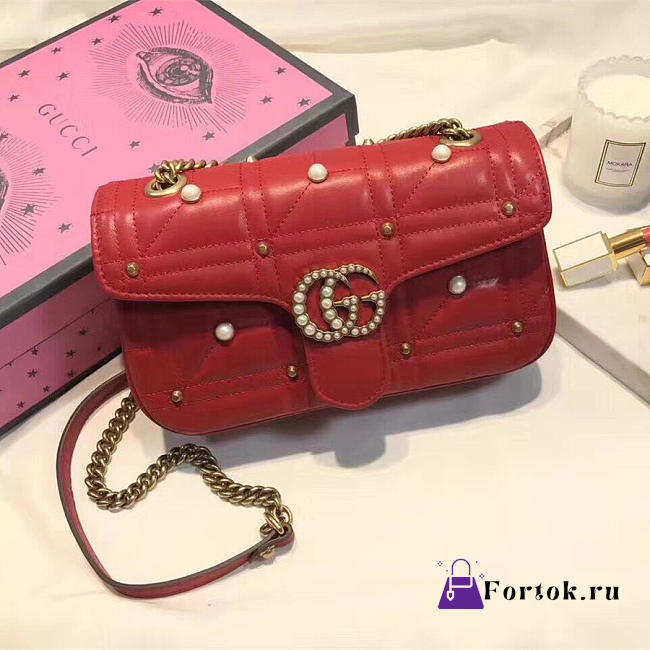 Gucci Marmont Bag Red 2640 26cm - 1