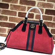 GUCCI RE(BELLE) SUEDE MEDIUM TOP HANDLE BAG ‎516459 RED 39cm - 1