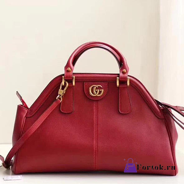 GUCCI RE(BELLE) MEDIUM TOP HANDLE BAG ‎516459 RED 39cm - 1