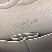 Chanel Chevron Quilted Silver Calfskin Leather 25cm - 3