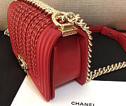 Chanel Leboy Chain Bag Braided Vertical Red - 4