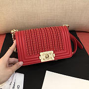 Chanel Leboy Chain Bag Braided Vertical Red - 5