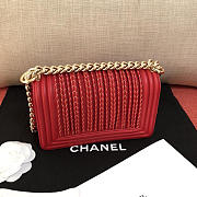 Chanel Leboy Chain Bag Braided Vertical Red - 2