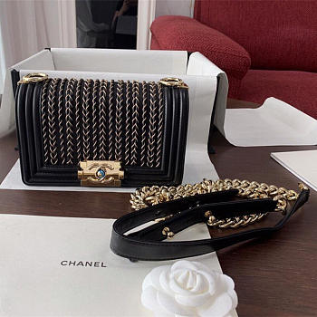 Chanel Leboy Chain bag Braided vertical Black