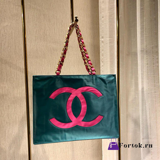 Chanel Shopping Bag Fashion Chain Bag Dark Green 41cm - 1