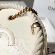 Chanel Cruise Ship Small Round Bag White/ Black - 4