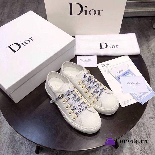 Dior Alphabet Canvas Shoes White - 1