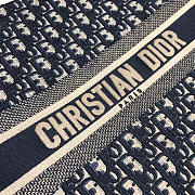 DIOR Large BOOK TOTE Embroidered Oblique Blue Velvet M1286  - 5