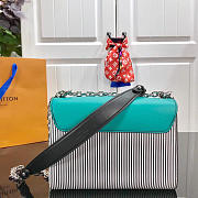 LOUIS VUITTON Blue Stripe TWIST 23cm  - 3