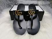 GUCCI New Ladies Sandals Black Gold Belt  - 5